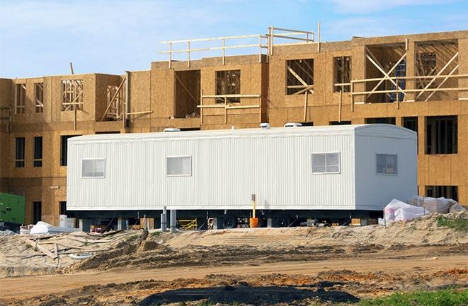 construction site with mobile office rentals in Fulton